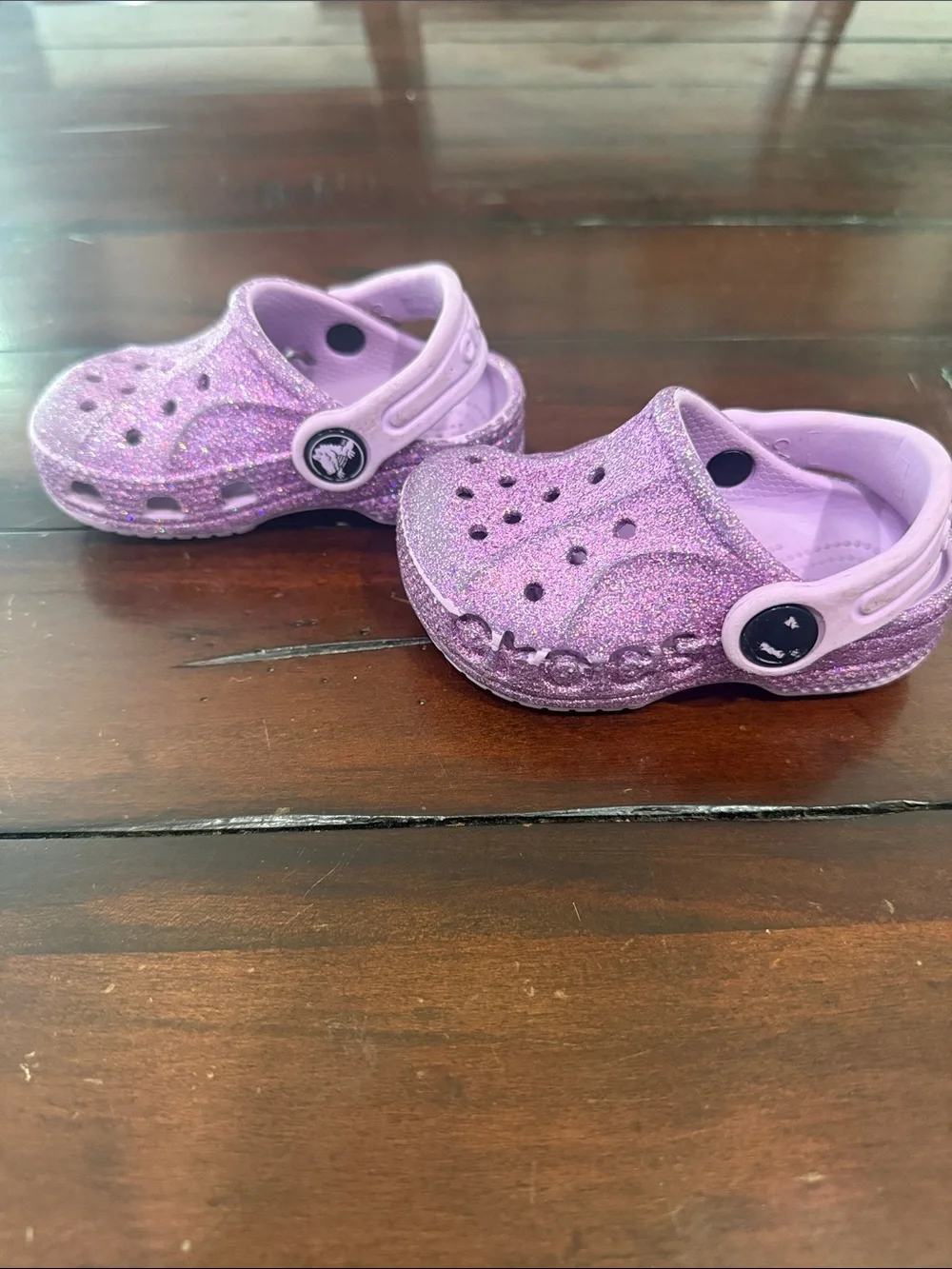 CROCS Kids Glitter Lilac Clog Sandals